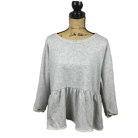 Anthropologie Gray Peplum Sweatshirt - Picture 12 of 13
